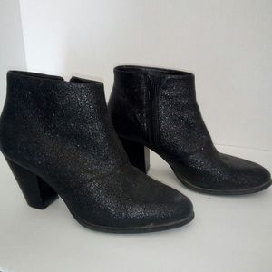 Aldo shimmering black block heel boots women's 8.5